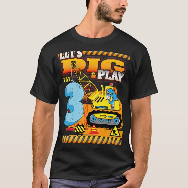 Bygge 3:e födelsedagskravare t shirt (Framsida)