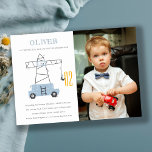 Bygge Crane Photo any age Birthday Inbjudan<br><div class="desc">Om du behöver ytterligare anpassningar kan du kontakta mig på yellowfebstudio@gmail.com.</div>