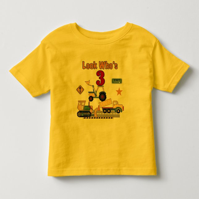 Bygge Fordon 3:e födelsedagskjortan T Shirt (Framsida)
