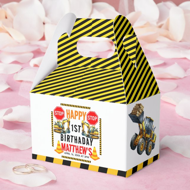 Bygge Lastbil 1:a födelsedag Party Presentaskar (Bröllop)