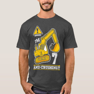 Bygge Lastbil 7:e födelsedag 7 år gammal T Shirt