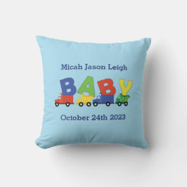 Bygge Lastbil Baby Shower Kudde