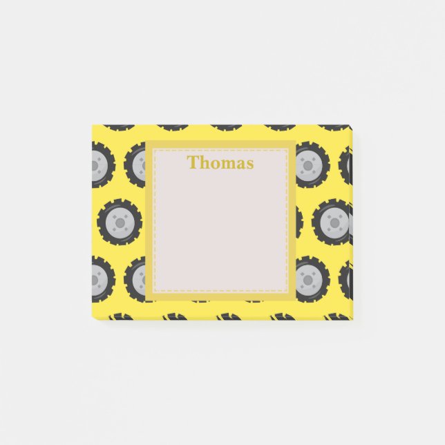 Bygge lastbil hjul post-it block (Framsida)