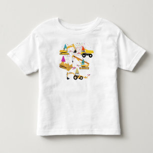 Bygge Lastbilar Födelsedagsfest Mönster T Shirt