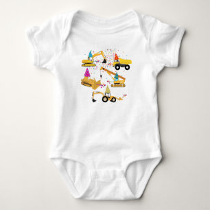 Bygge Lastbilar Födelsedagsfest Mönster T Shirt