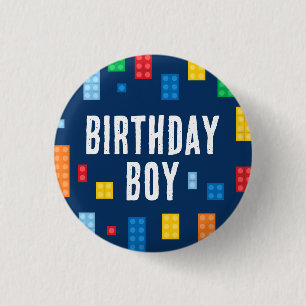 Bygger block Birthday Boy Knapp