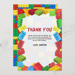 Bygger Blockerar födelsedagsinbjudan, pojkar födel Tack Kort