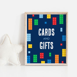 Bygger Blocks Födelsedagskort och presenttecken Poster