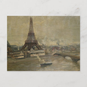 Bygget av Eiffel Torn Vykort