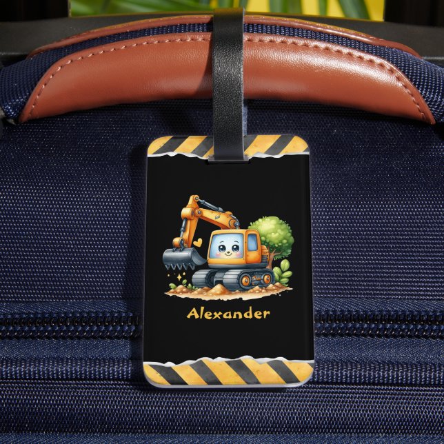 Bygget personlig Namn Fordon Pojke Bagagebricka (Baksida Insitu 4)