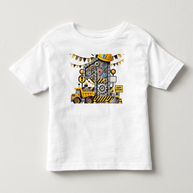 Byggfirman 1-års Födelsedagsfest T Shirt (Framsida)