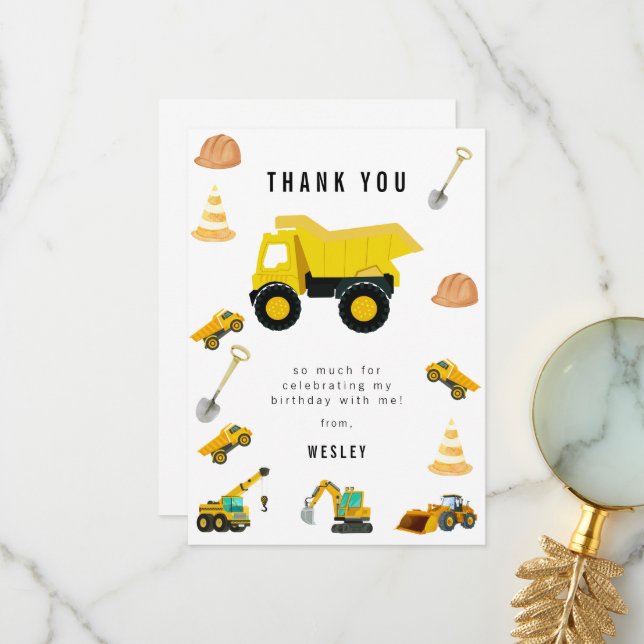 Byggflottis födelsedag tack kort (Fram/Back In Situ)