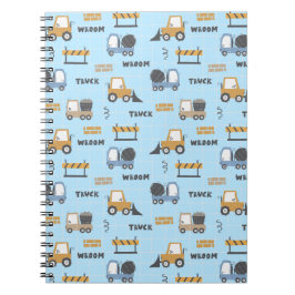 Byggfordon Mönster Blå Anteckningsbok