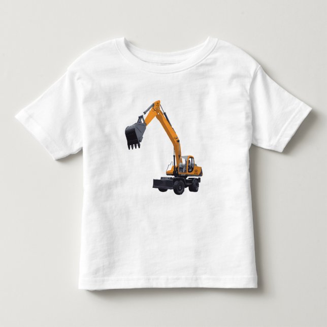 Bygggrävmaskiner Tee Shirt (Framsida)