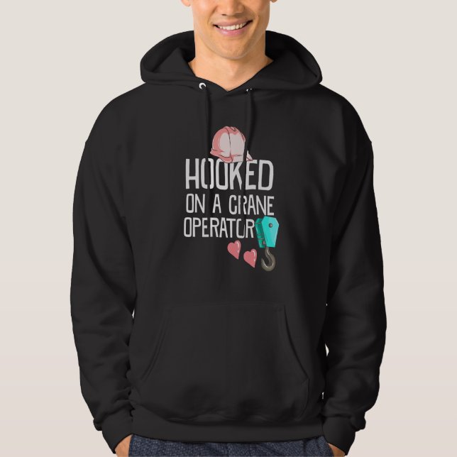 Bygghaj har huggit på en kranförare hoodie (Framsida)