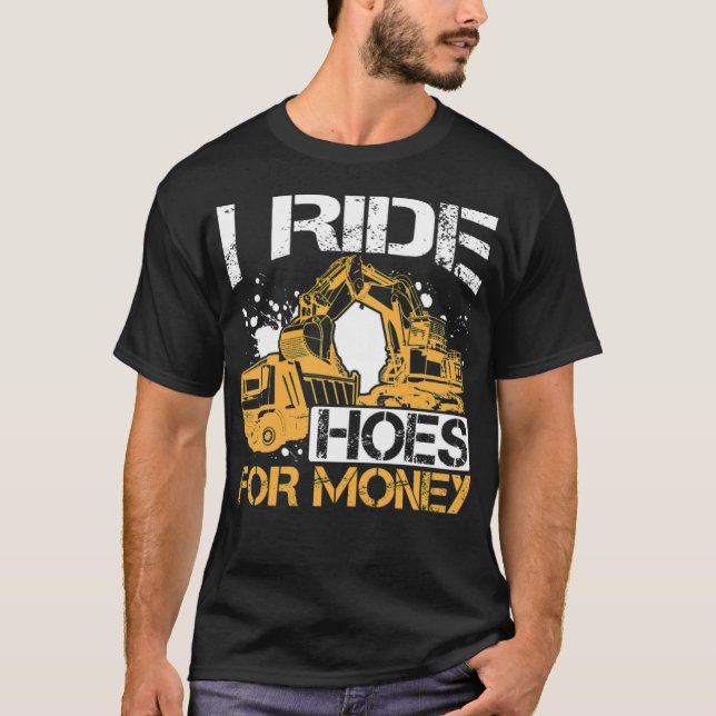 Bygghandlare bakad med tung utrustning t shirt (Framsida)