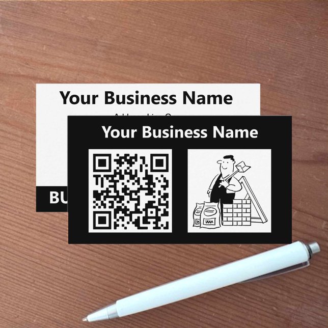 Byggherre Byggnadsentreprenör Illustration & QR-ko Visitkort (Skapare uppladdad)
