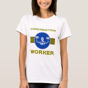 Byggherre Humor Blue Sign Gym Girl T Shirt