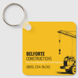 Byggkalender | Gult och svart kran Nyckelring