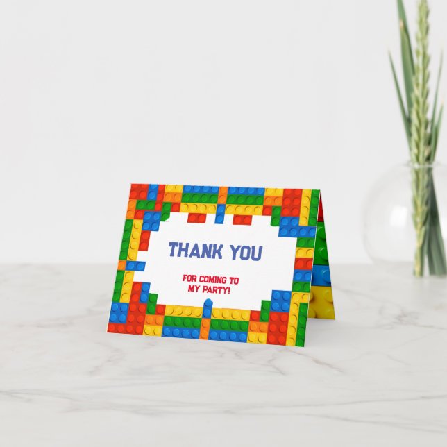 Byggklossar Födelsedag Tack Kort (Framsida)