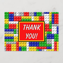 Byggklossar Pojkars Födelsedagsfirande Tackkort Tack Kort