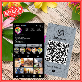 Byggkonstruktion Instagram Damblå QR-kod Visitkort