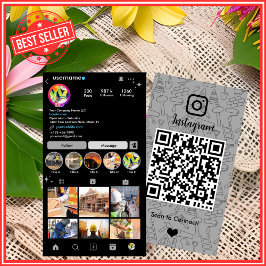 Byggkonstruktion Instagram Grå QR-kod Visitkort
