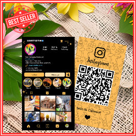 Byggkonstruktion Instagram Persika | QR-kod Visitkort