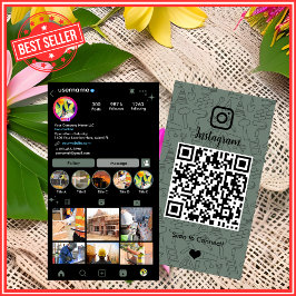 Byggkonstruktion Instagram Sage Green QR-kod Visitkort
