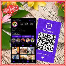 Byggkonstruktion Instagram Violett QR-kod Visitkort
