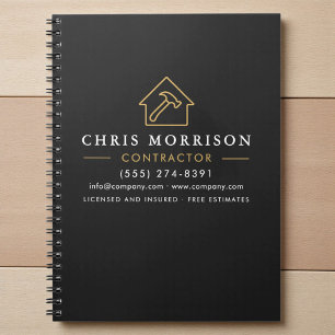 Byggkonstruktion Svart Guld Anteckningsbok