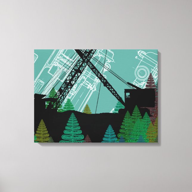 Byggkrane Fantasy Art Crawler Crane Canvastryck (Framsida)