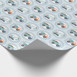 ByggLastbilar - Cute Blue White Presentpapper