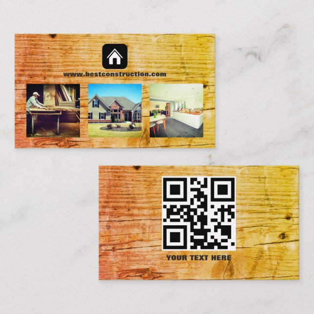 Byggmöbler för träverk i gods agent  visitkort (Fram/baksida)