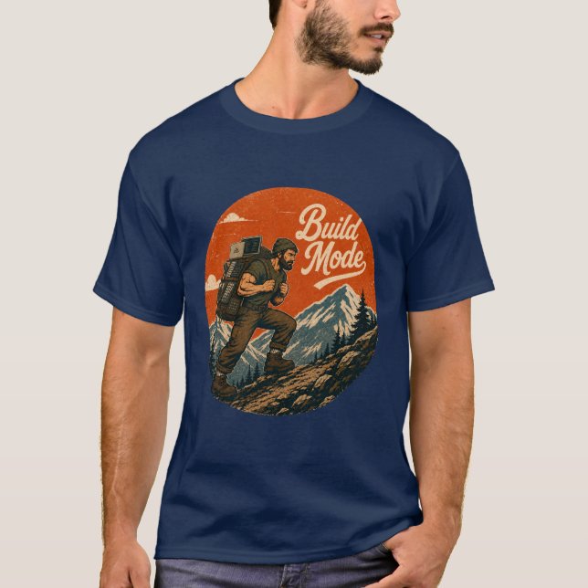 Byggmode Vintage Tech Äventyr T Shirt (Framsida)