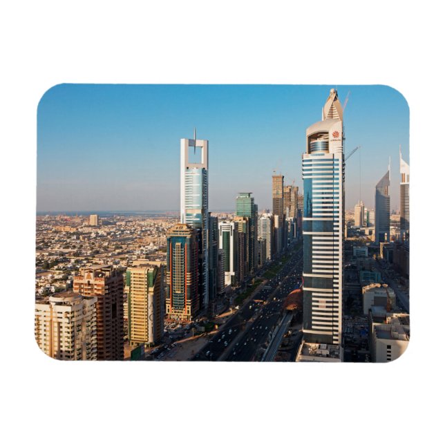 Byggnad Along Sheikh Zayed Road, Dubai Magnet (Horisontell)