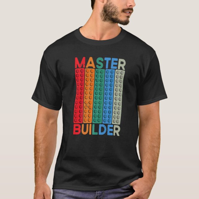 Byggnad av block i Master Builder Coola Builder ha T Shirt (Framsida)