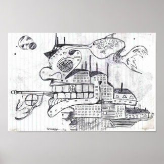 Byggnad av fisk i krig poster