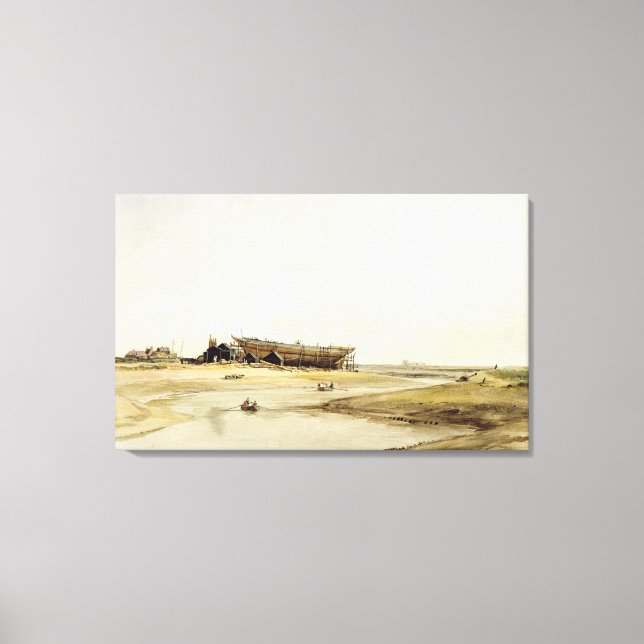 Byggnad av frakt (w/c på papper nivå) canvastryck (Framsida)