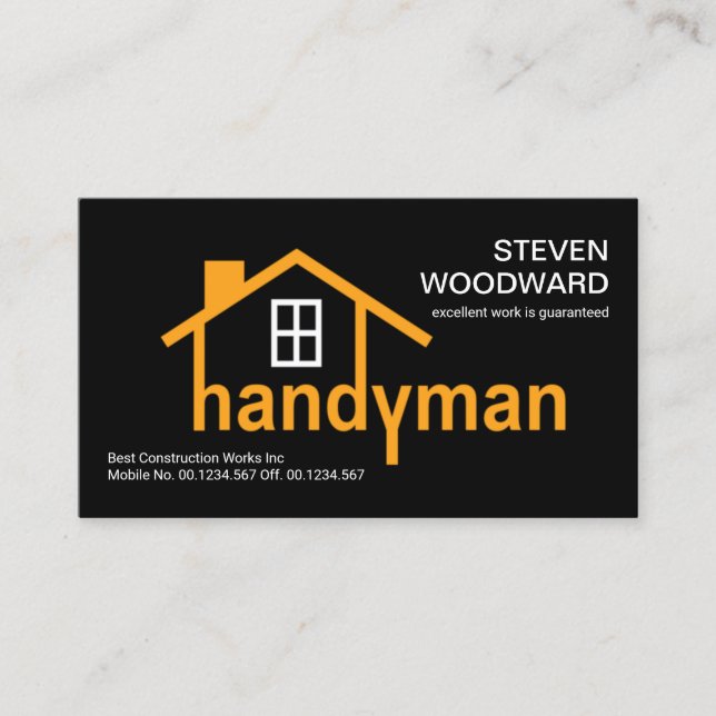 Byggnad av Kreativ Handyman Home Visitkort (Framsida)