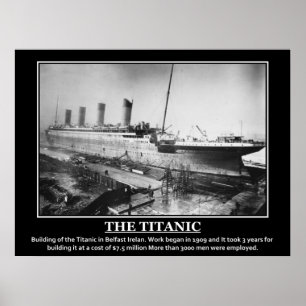 Byggnad av Titanic 1909 Vintage bild Poster