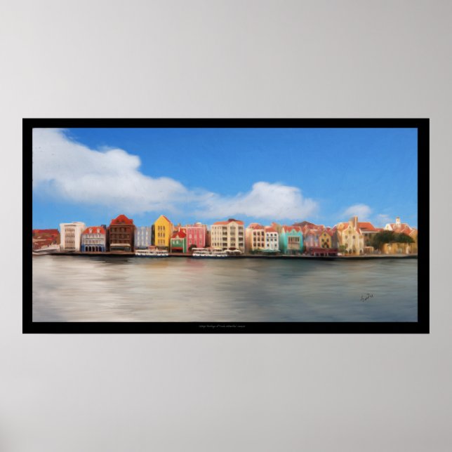 Byggnad av Willemstad, Curaçao Poster (Framsidan)