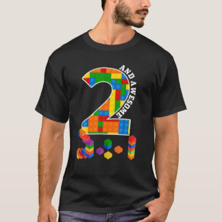 Byggnad block Bricks 2 år gammal Fantastisk Birthd T Shirt