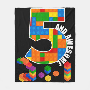 Byggnad block Bricks 5 år gamla Fantastisk-födelse Fleecefilt