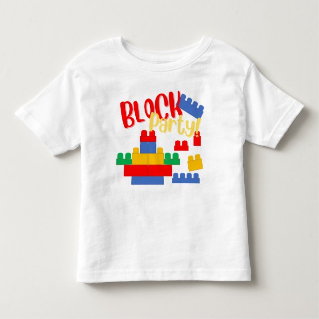 Byggnad Block Party Mega Blok Inspired T Shirt (Framsida)