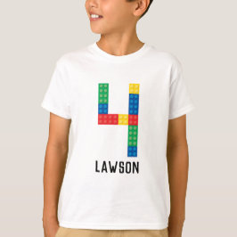 Byggnad Block Party Shirt för 4e födelsedagen T Shirt
