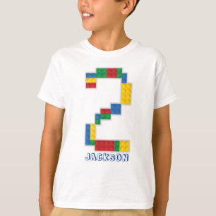 Byggnad Blocks Birthday Bricks 2 år T-Shirt