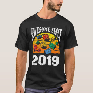 Byggnad Blocks Fantastisk sedan 2019 3Rd Birthday T Shirt