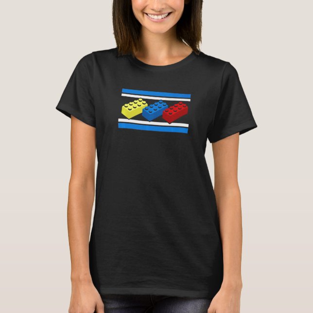 Byggnad Bricks Blockar Master Builder Ingenjör Con T Shirt (Framsida)
