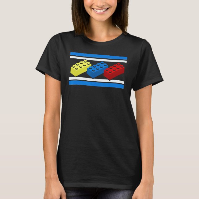 Byggnad Bricks Blockar Master Builder Ingenjör Con T Shirt (Framsida)